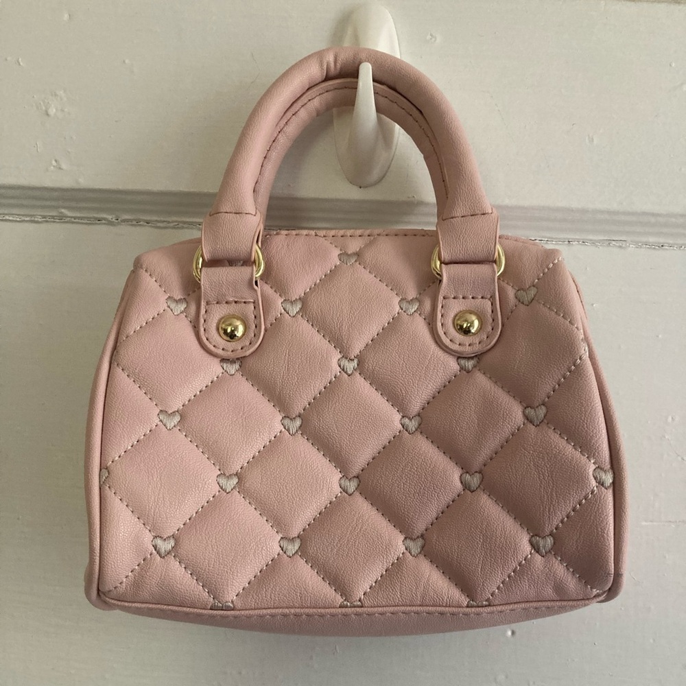 NWOT Betsey Johnson Pink Mini Bag with Gold Accents - Picture 5 of 16